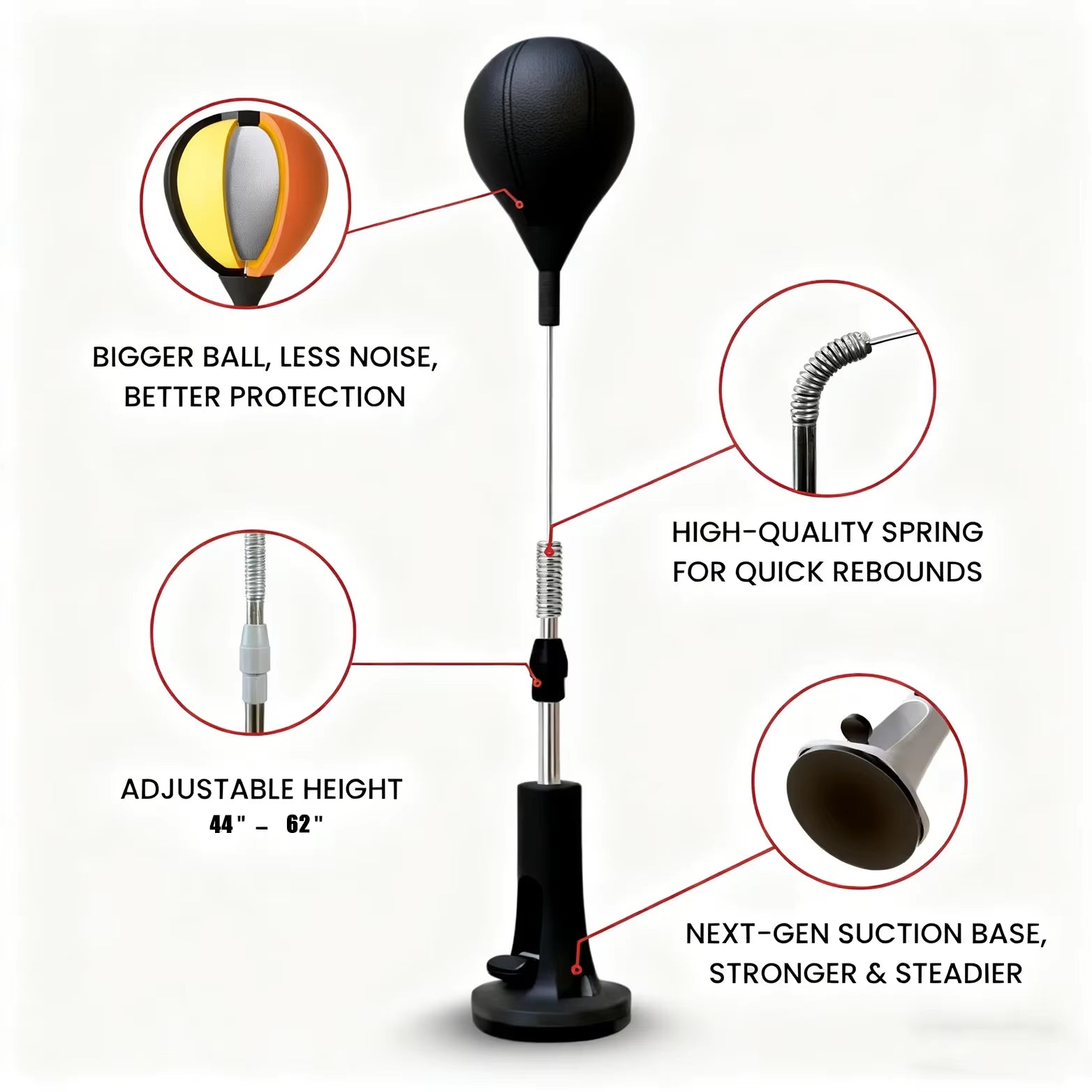 2026 New Premium Punching Bag, Cobra Bag for Boxing Agility Training Home Fitness Equipment Rod Reflex Bag Family Best Gift